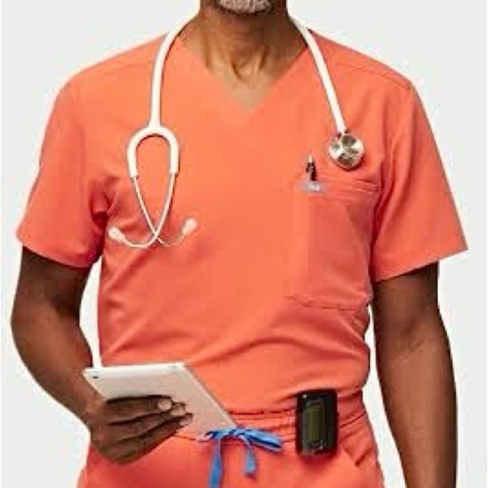 Figs Vibrant Orange Scrub Set